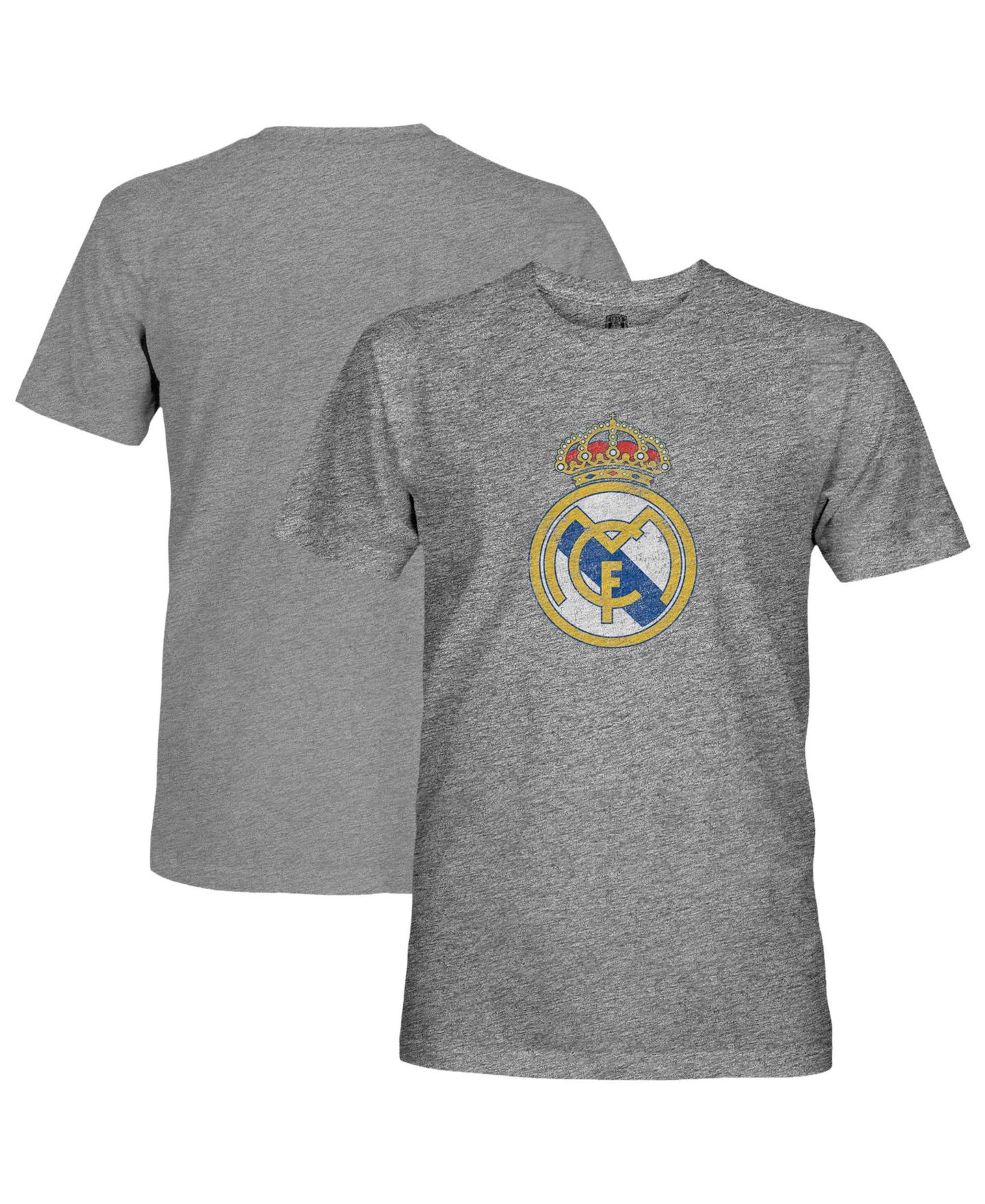 Мужская футболка 1863FC Gray Real Madrid Color Badge Vintage Tri-Blend — фото 1