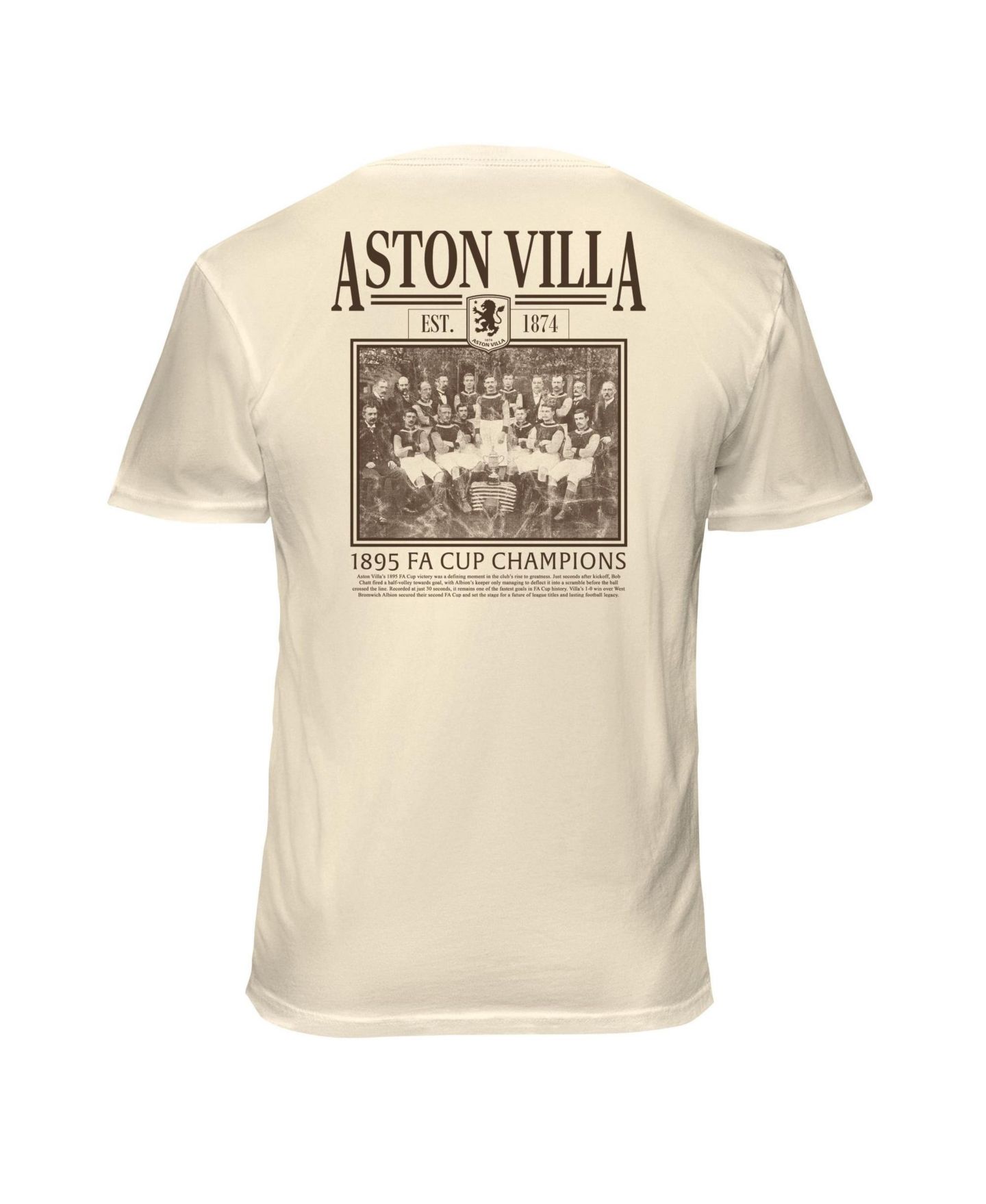 Мужская футболка 1863FC Cream Aston Villa Vintage Soft Wash — фото 3