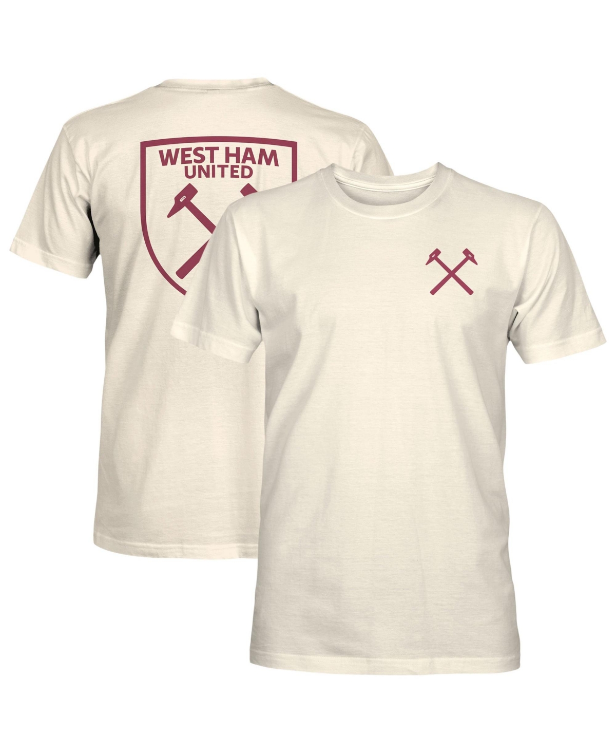 1863FC Men's Cream West Ham United Big Logo Heavyweight T-Shirt - Cream