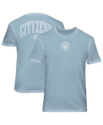 Men's Light Blue Manchester City Back Wordmark Soft Wash T-Shirt