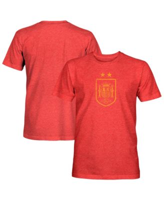 Men's Red Spain National Team Mono Badge Vintage Tri-Blend T-Shirt