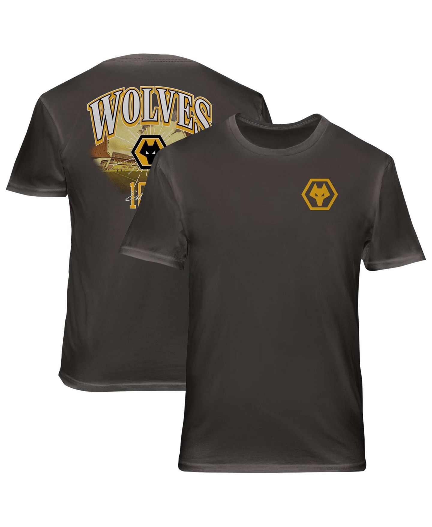 Мужская футболка 1863FC Gray Wolverhampton Wanderers Back Wordmark Soft Wash — фото 1