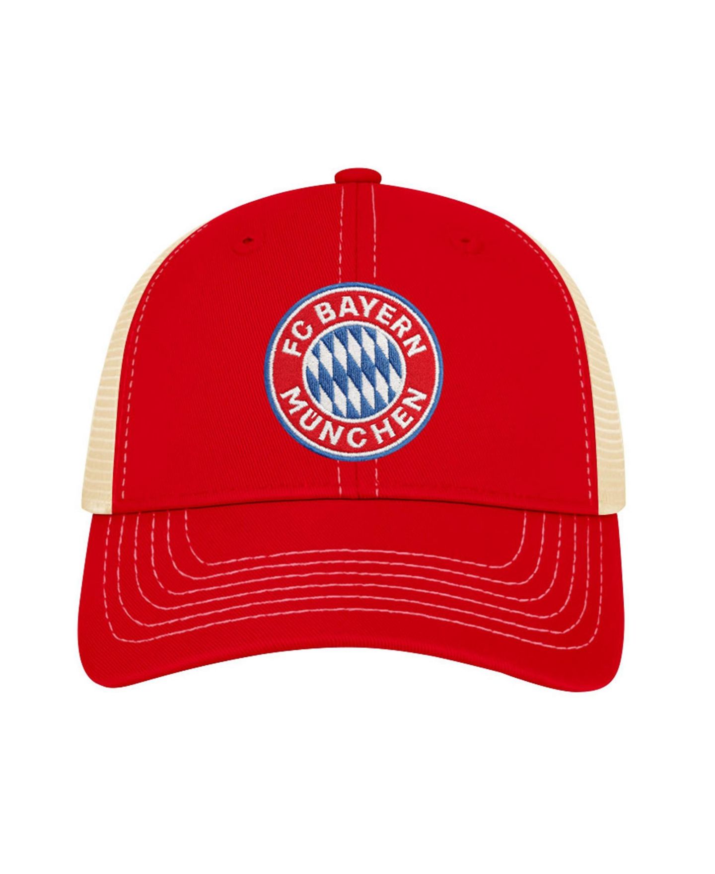 Мужская кепка 1863FC Red Bayern Munich Color Badge Offroad Adjustable Trucker Hat — фото 2