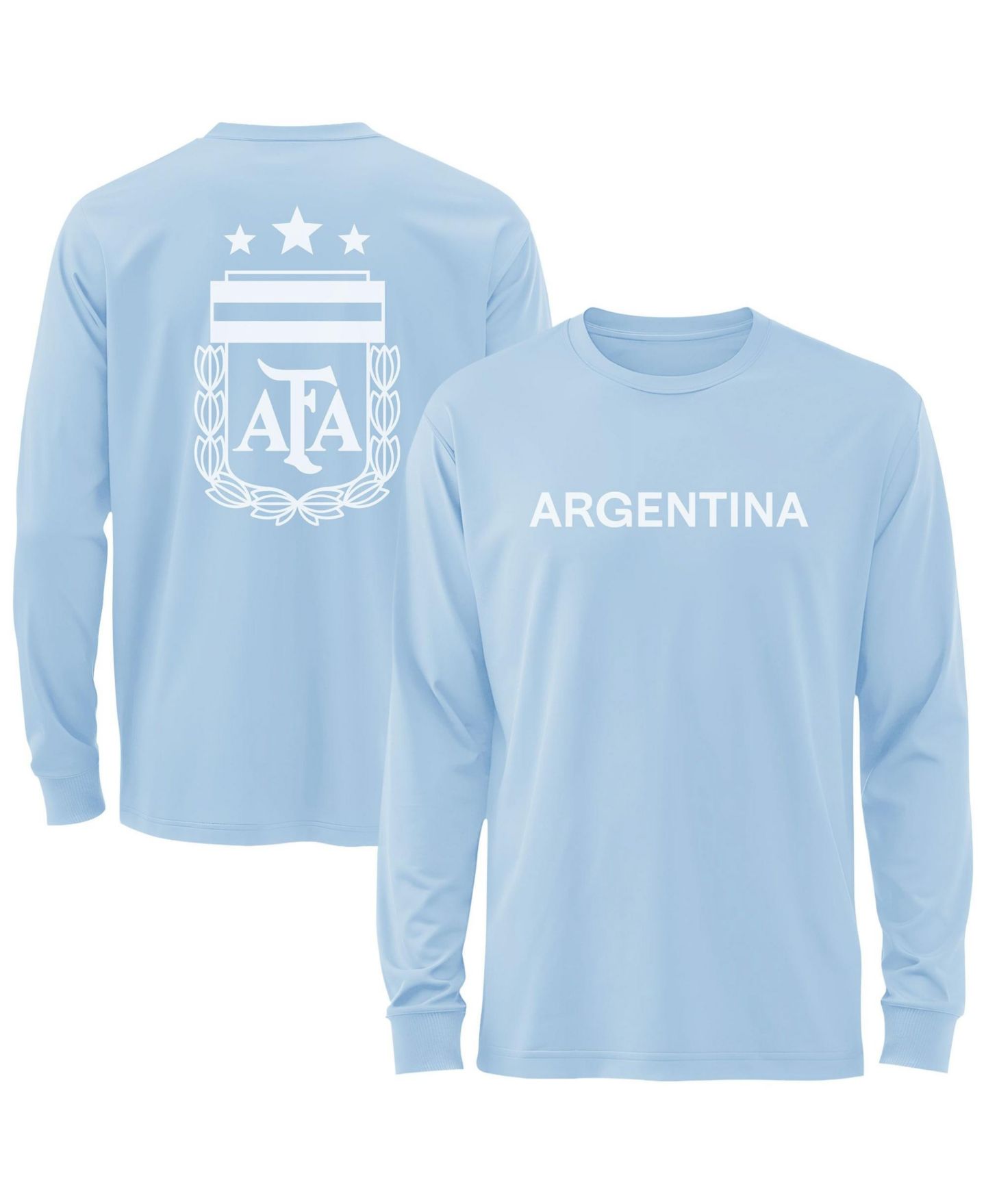 Мужская футболка 1863FC Blue Argentina National Team Mono Badge Wordmark Long-Sleeve — фото 1