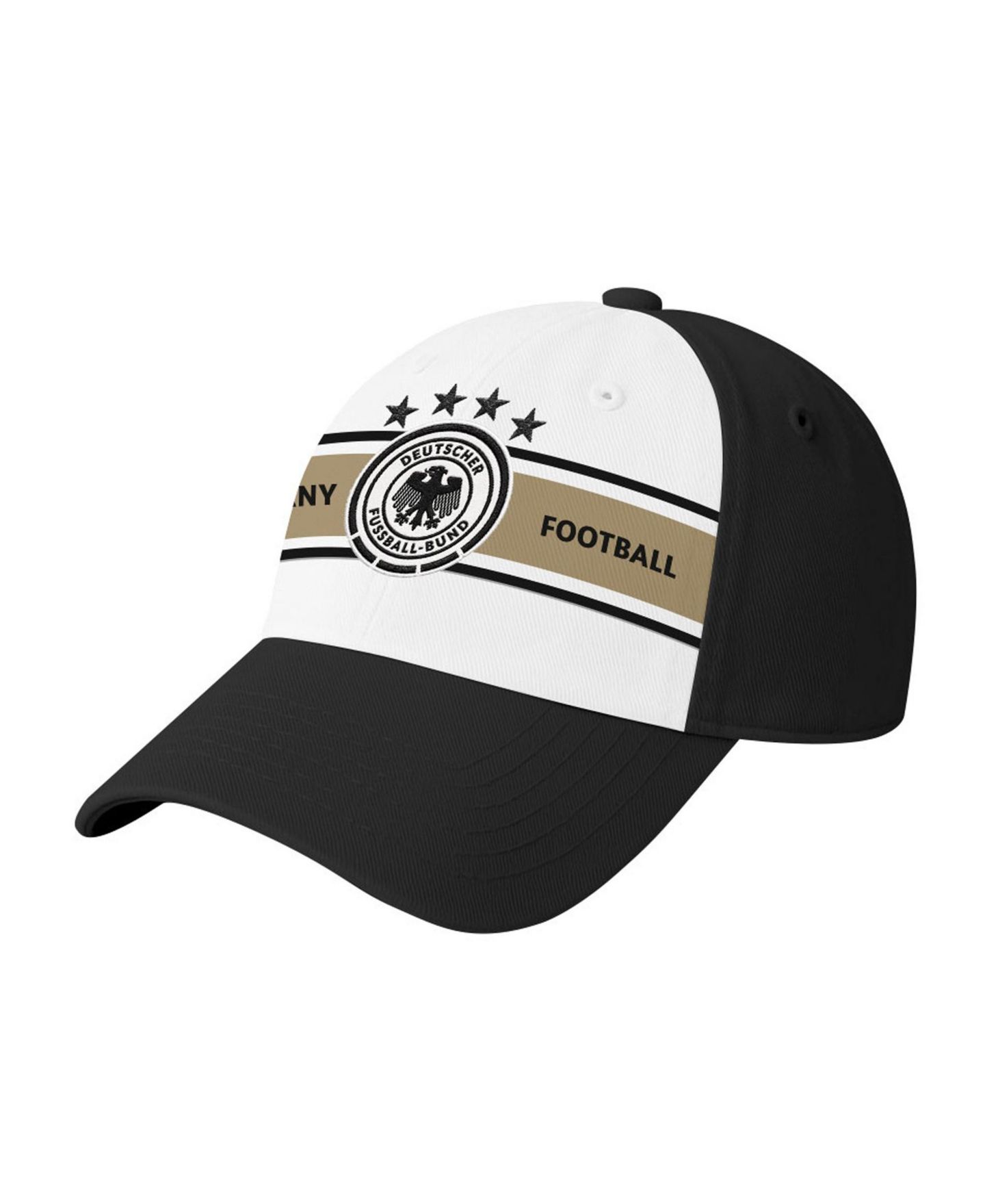 Мужская кепка 1863FC White/Black Germany National Team Striped Band Adjustable Hat — фото 1
