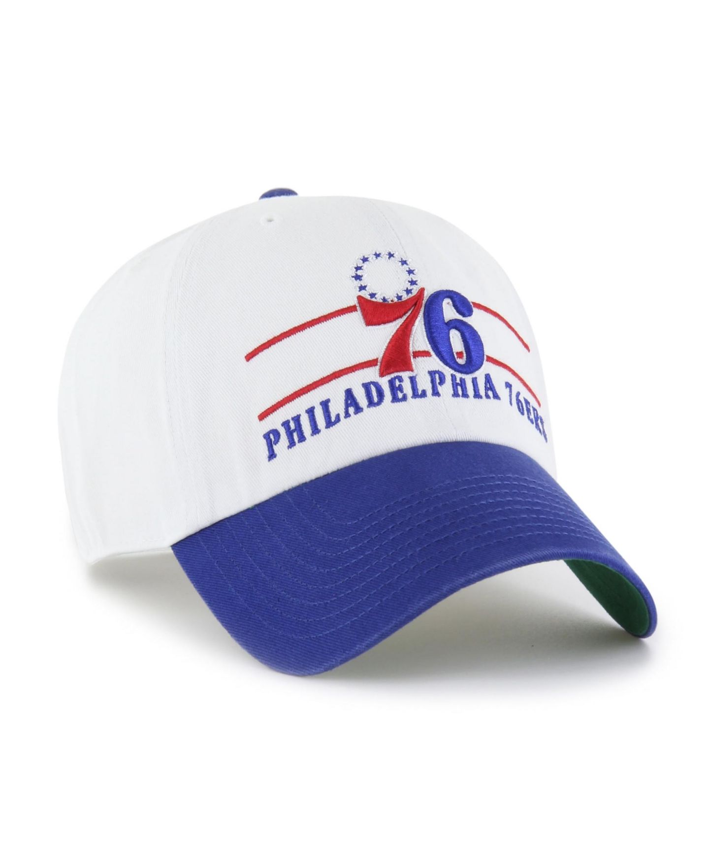 Мужская кепка '47 Brand White Philadelphia 76ers Double Header Clean Up Adjustable Hat — фото 2