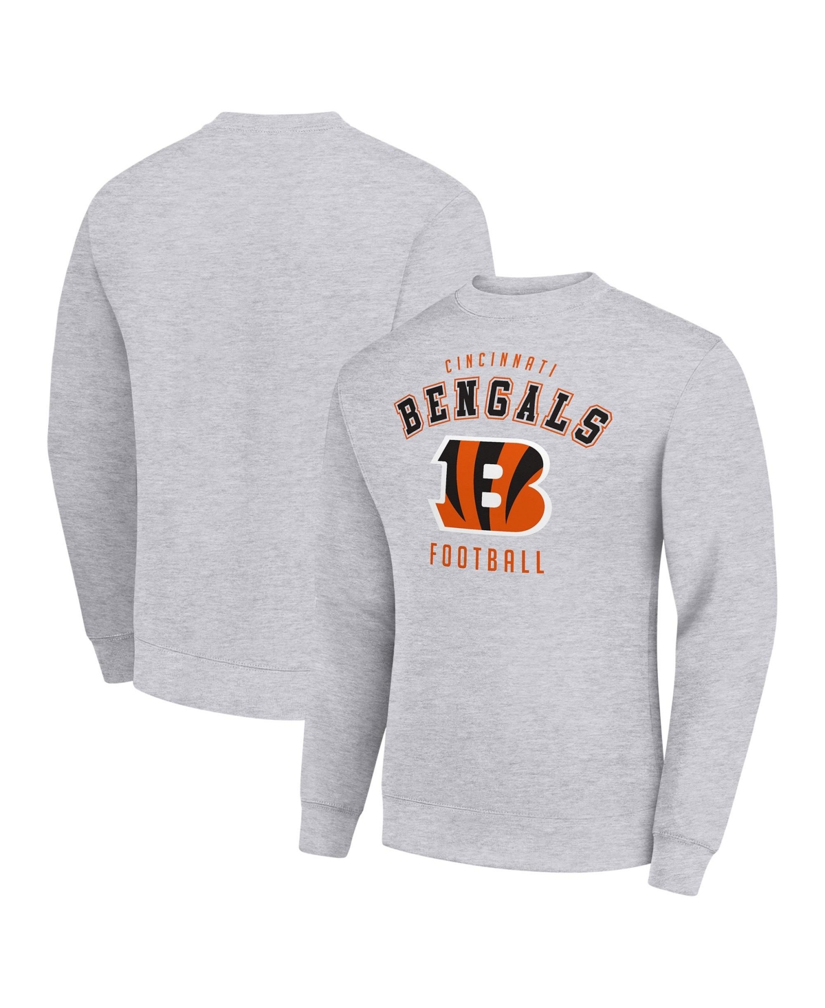 Starter Men's Heather Gray Cincinnati Bengals Team Logo Pullover Sweatshirt - Heather Gray