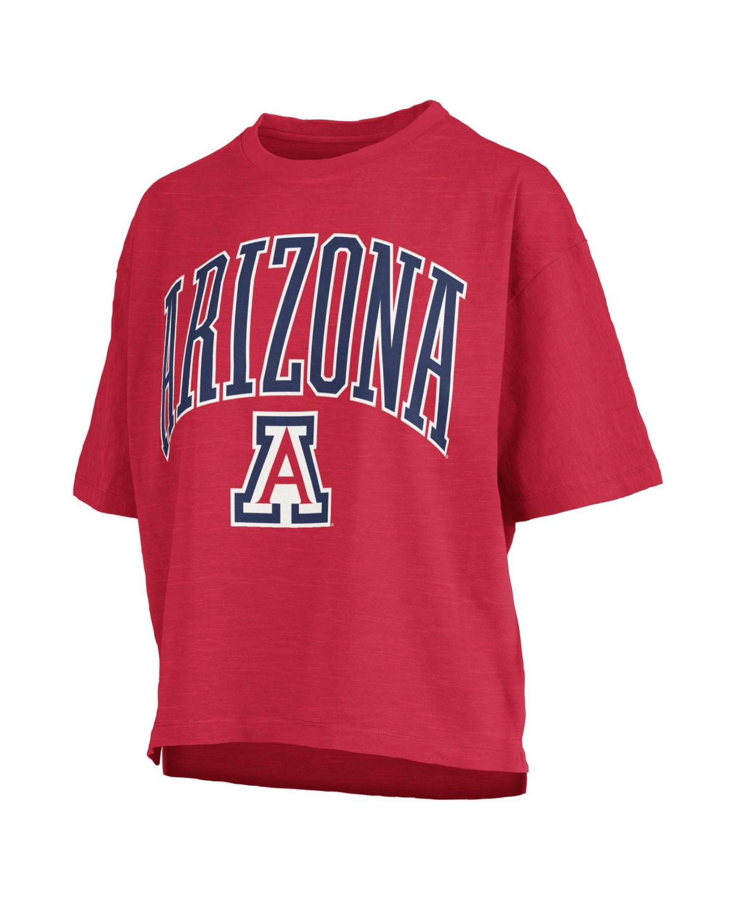 Женская футболка Pressbox Red Arizona Wildcats Oversized Nelson Arch Over Logo Slub — фото 2