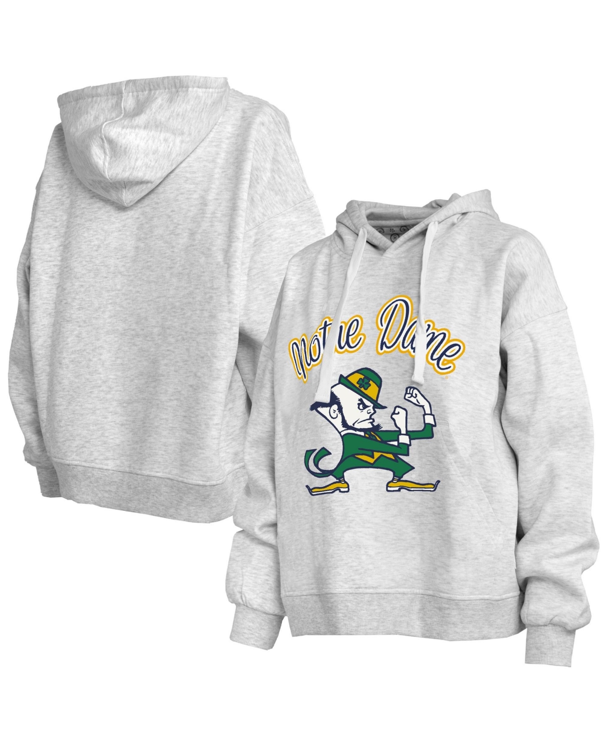 Pressbox Women's Heather Gray Notre Dame Fighting Irish Janise Pullover Hoodie - Heather Gray