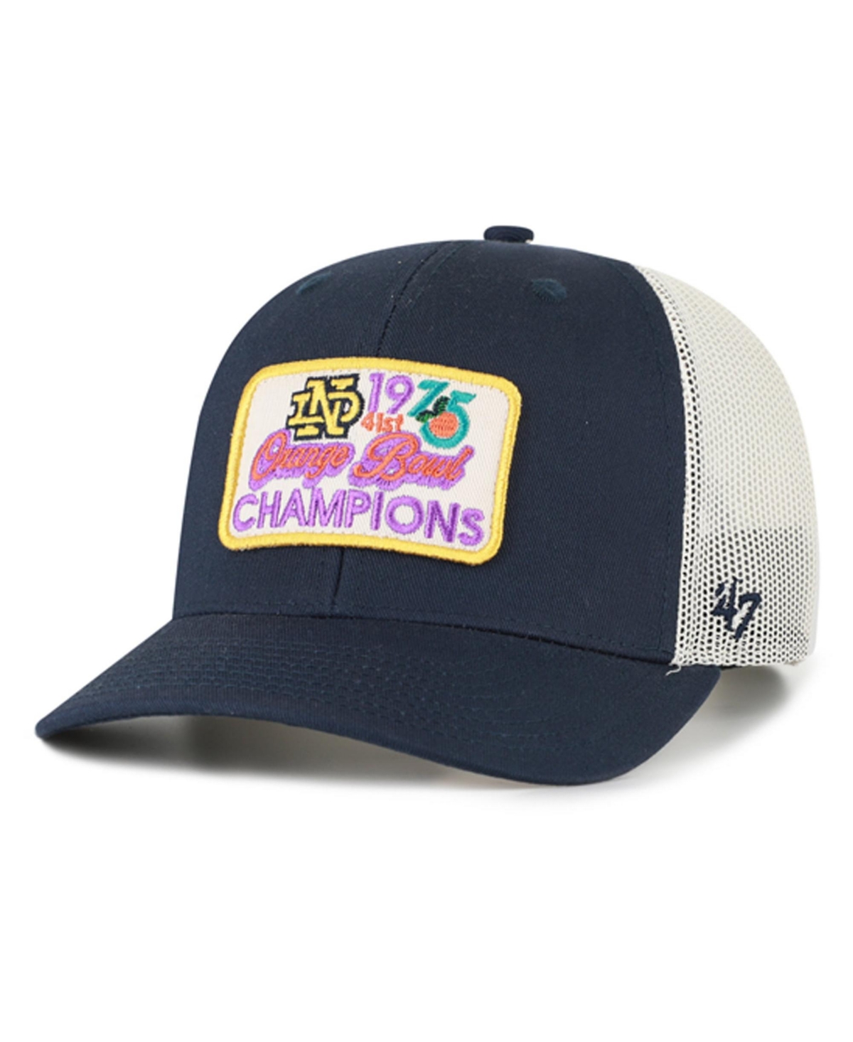 '47 Brand Men's Navy Notre Dame Fighting Irish Orange Bowl Champions Scored Trucker Adjustable Hat - Navy