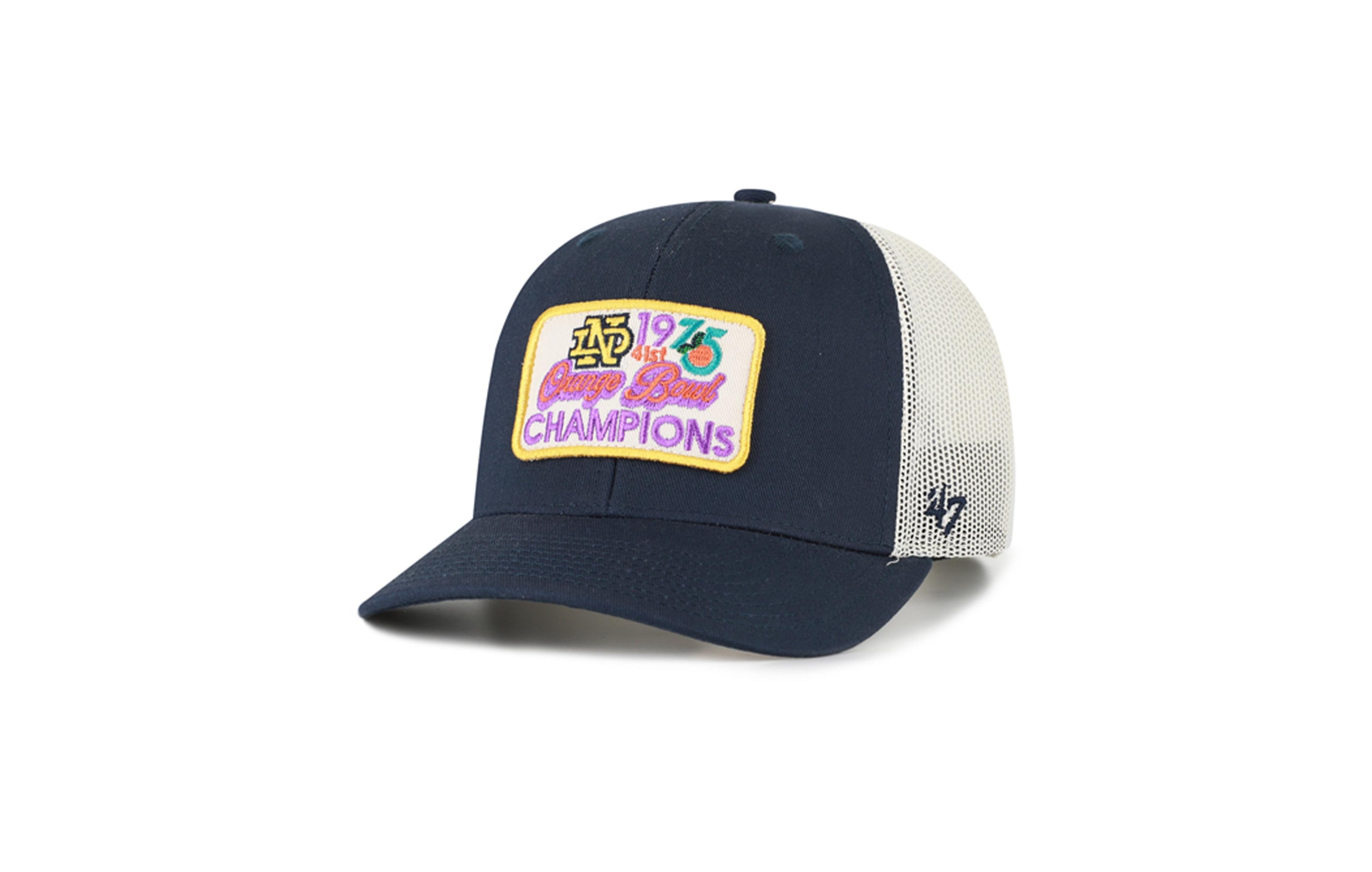 '47 Brand Men's Navy Notre Dame Fighting Irish Orange Bowl Champions Scored Trucker Adjustable Hat