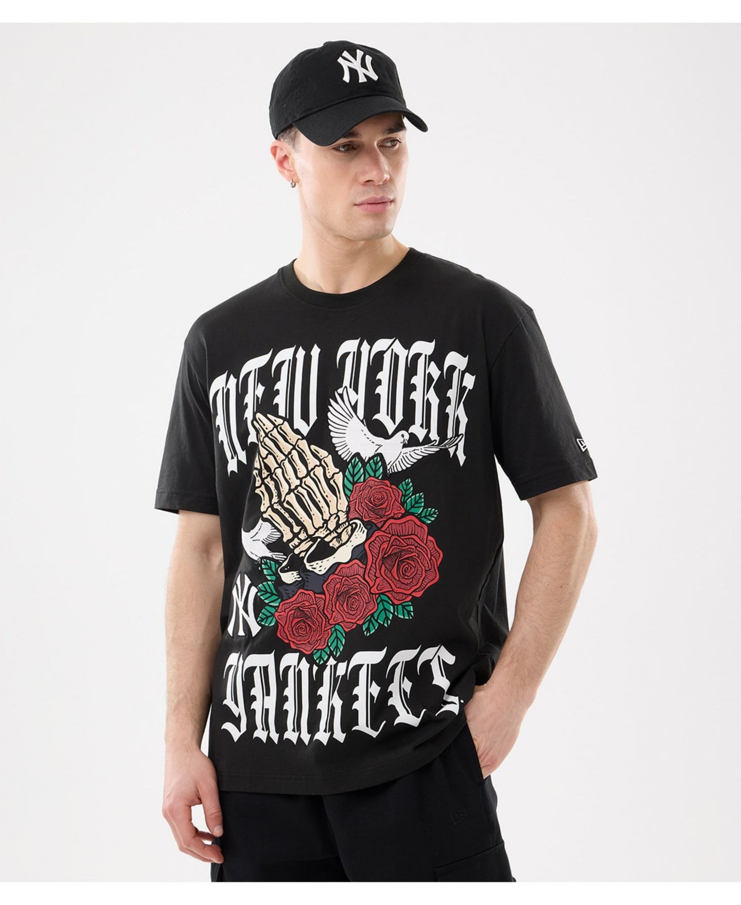 Мужская футболка New Era Black New York Yankees Lifestyle Blessed Aesthetic — фото 1