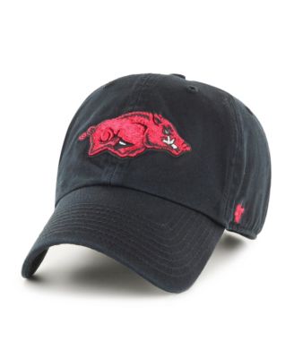 Big Boys' and Girls' Black Arkansas Razorbacks Clean Up Adjustable Hat