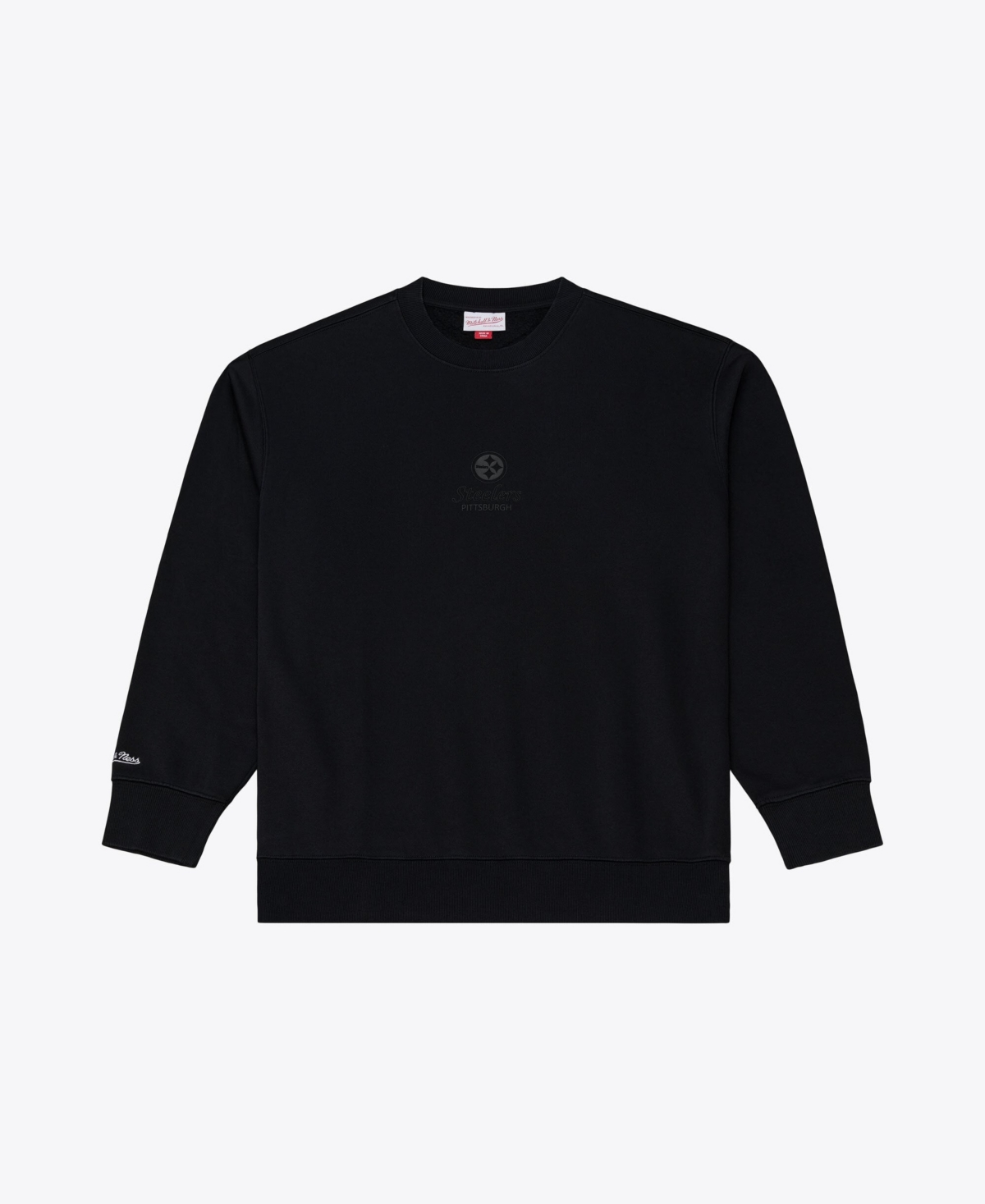 Mitchell & Ness Men's Black Pittsburgh Steelers Core Essentials Micro Logo Fleece Sweatshirt - Black