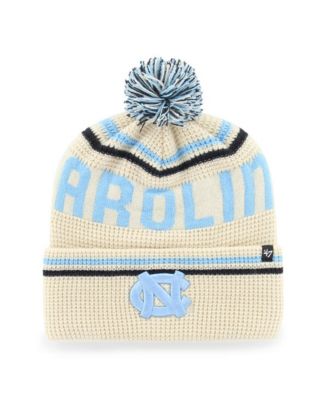 Men's and Women's Cream North Carolina Tar Heels Quattrle Waffle Cuffed Knit Pom Hat