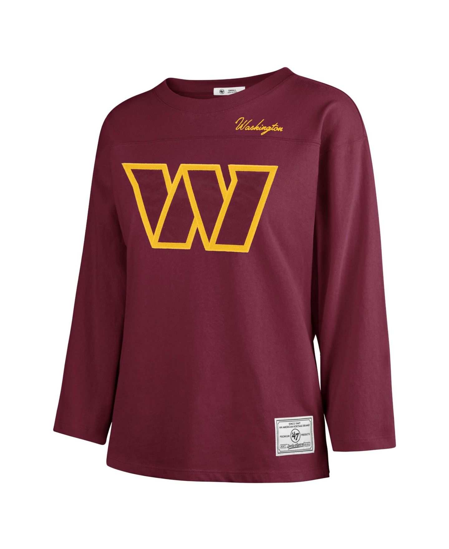 Женская футболка '47 Brand Burgundy Washington Commanders Game Nod Timeless Long-Sleeve — фото 2