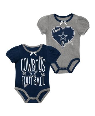 Baby Boys' and Girls' Navy Dallas CowBoys' Star Power Creeper set, 2-Piece