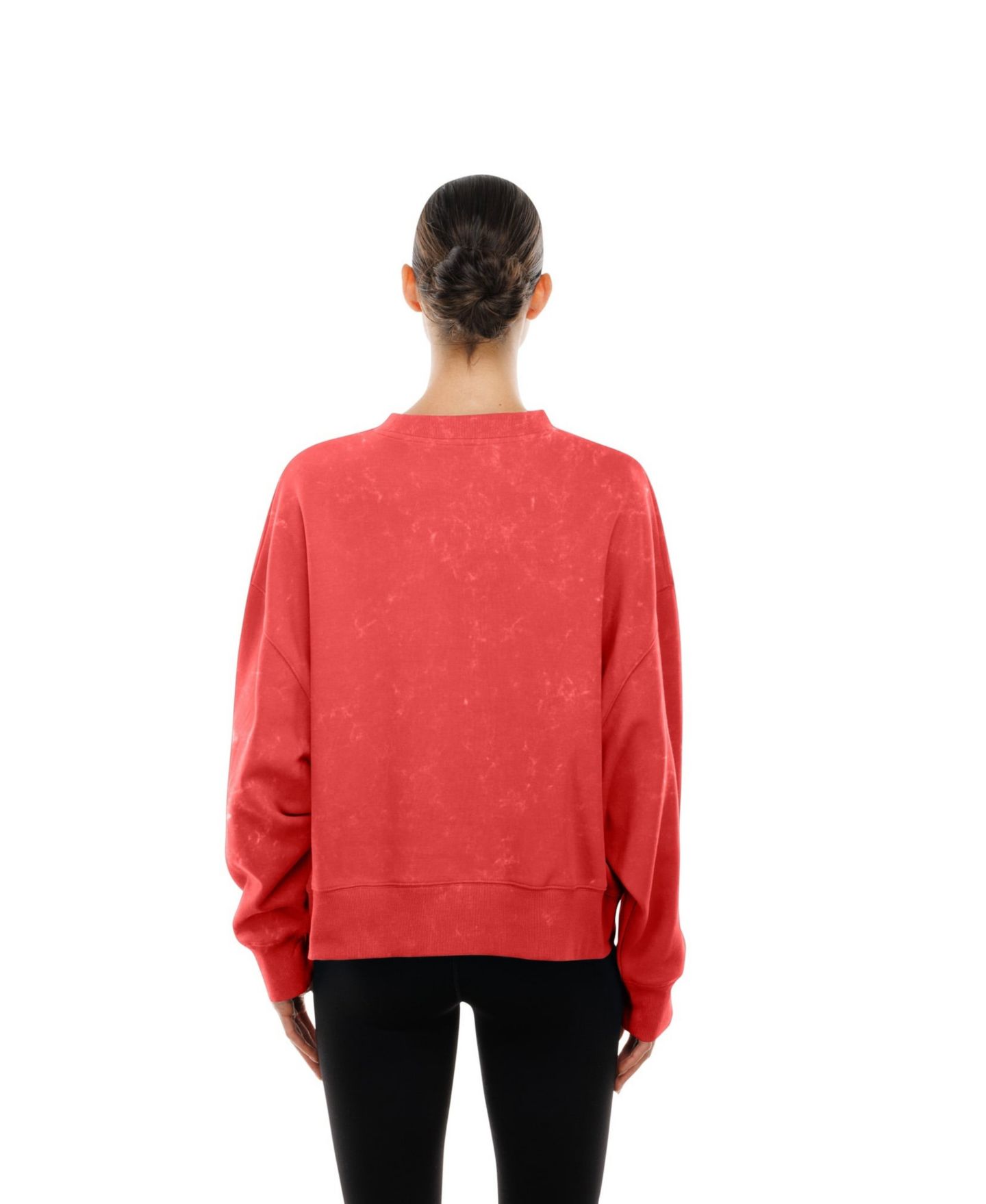 Женская толстовка New Era Red Kansas City Chiefs Throwback Mineral Wash Boxy Fleece Crewneck — фото 5