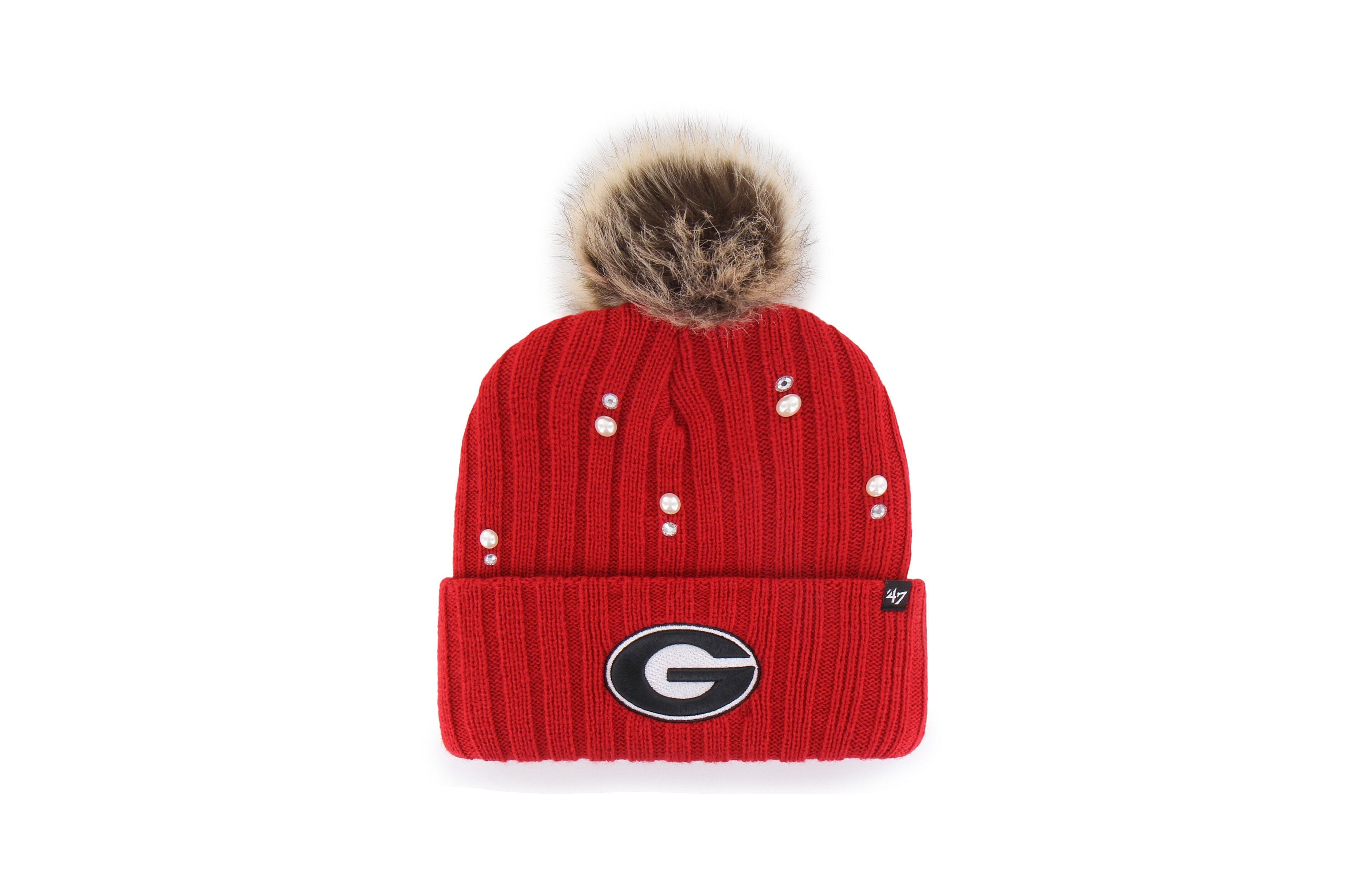 '47 Brand Women's Red Georgia Bulldogs Pearl Fur Knit Pom Hat