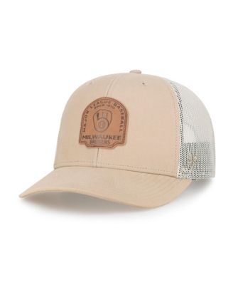 Men's Khaki Milwaukee Brewers Bonehide Trucker Snapback Hat