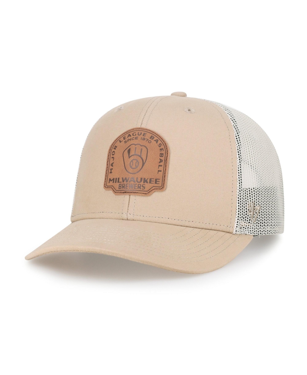 '47 Brand Men's Khaki Milwaukee Brewers Bonehide Trucker Snapback Hat - Khaki