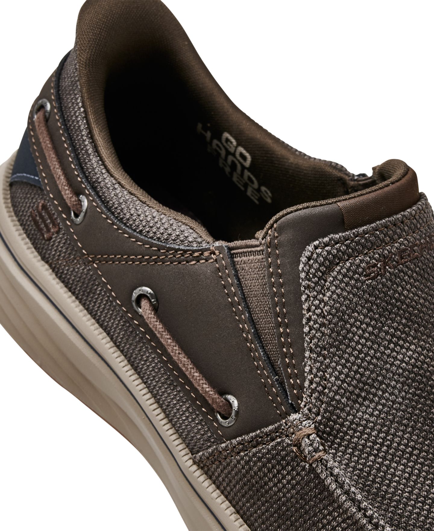 Мужские кроссовки Skechers Slip-in Relaxed Fit: Troutt - Rustic Moc-Toe Casual, цвет: Коричневый — фото 6