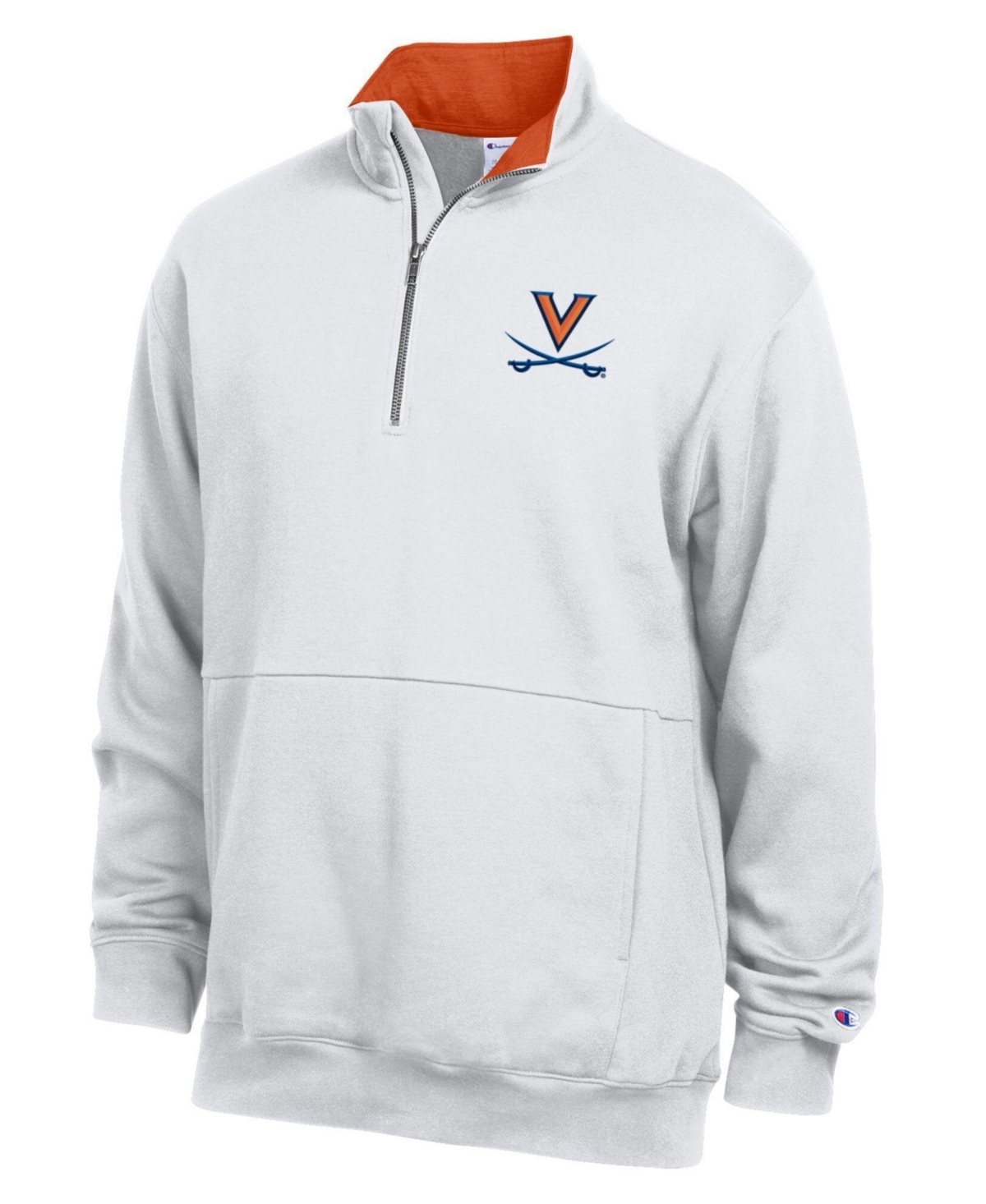 Champion Men's White Virginia Cavaliers Fleece Quarter-Zip Pullover - White
