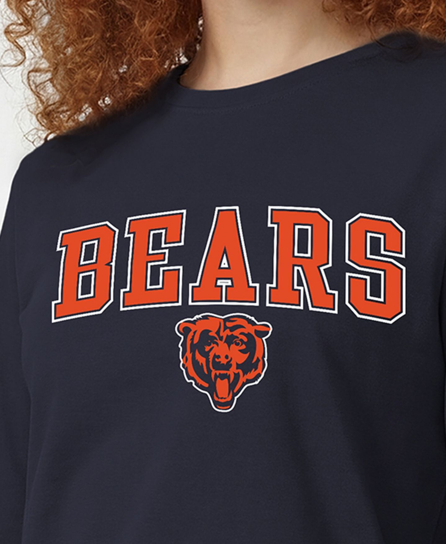 Женская футболка Champion Navy Chicago Bears Core Logo Long-Sleeve — фото 5