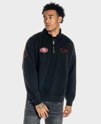 Men's and Women's Black San Francisco 49ers Boxy Quarter-Zip Fleece Pullover