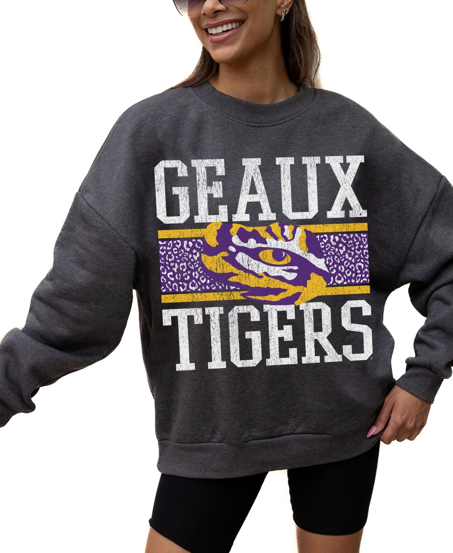 Женская толстовка Gameday Couture Charcoal LSU Tigers Premium Fleece Pullover — фото 2