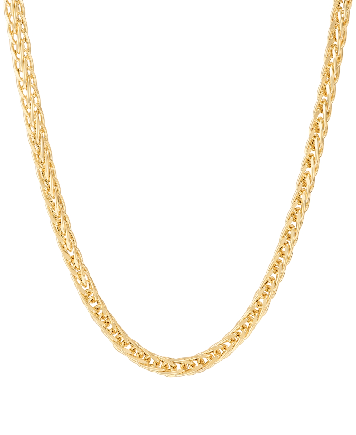 Italian Gold Wheat Link Necklace in 10K Yellow Gold