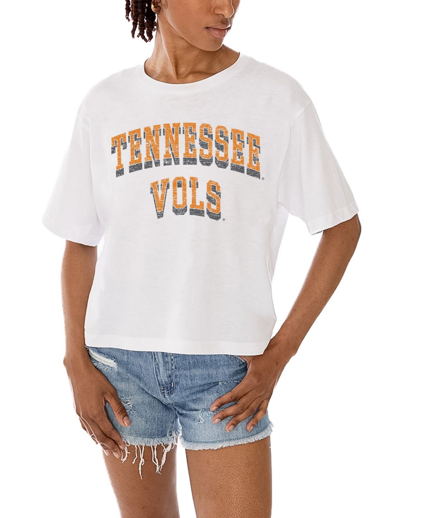 Женская футболка Gameday Couture White Tennessee Volunteers Claim To Fame Boxy Cropped — фото 1