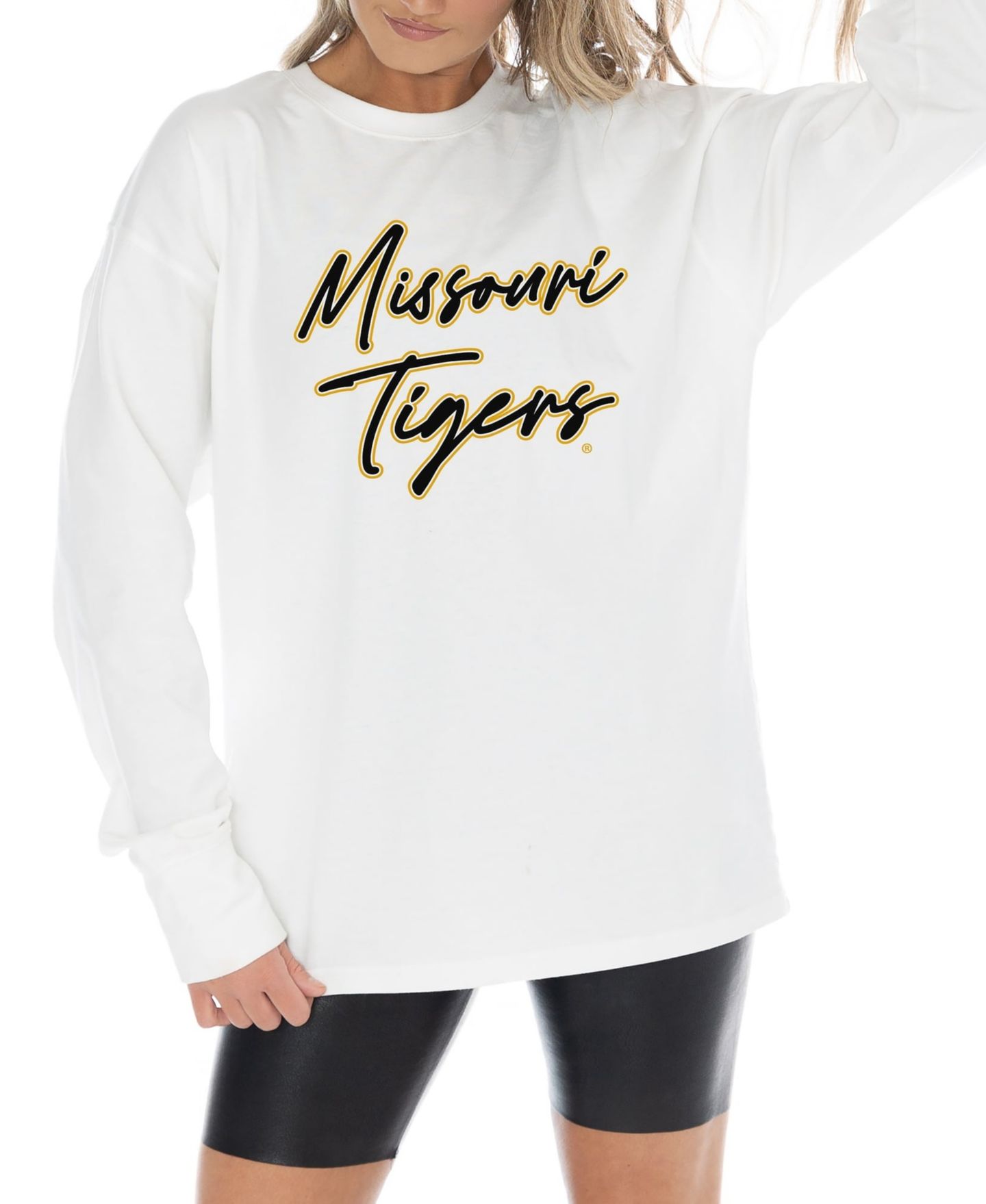 Женская футболка Gameday Couture White Missouri Tigers Midweight Oversized Long-Sleeve — фото 1