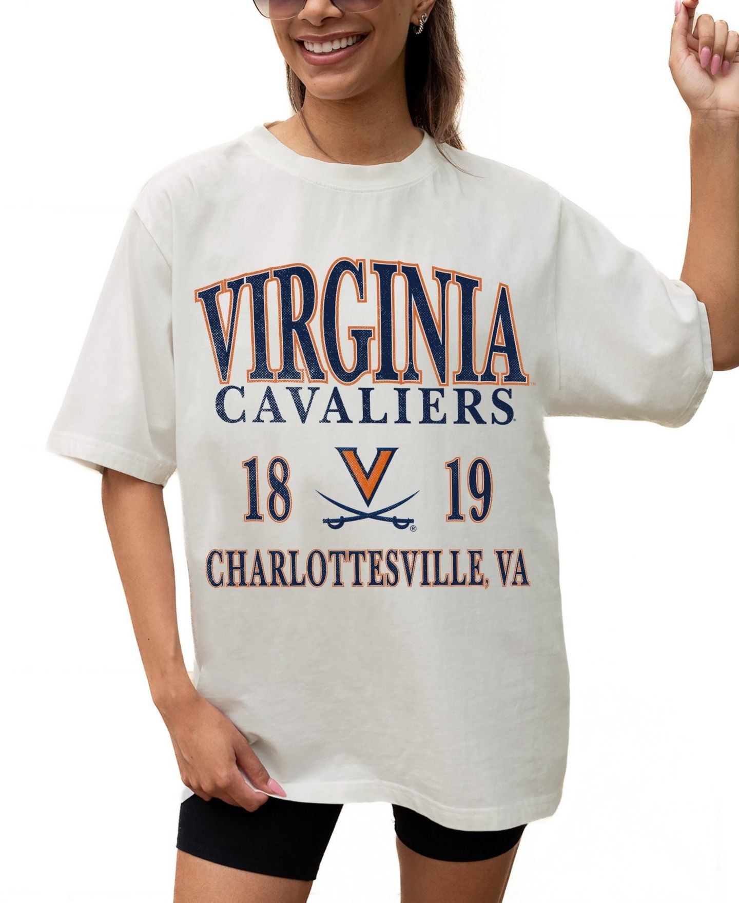Женская футболка Gameday Couture Cream Virginia Cavaliers Unity Oversized — фото 1
