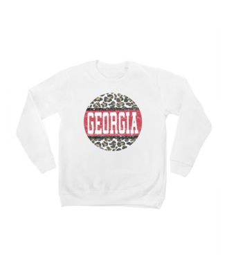 Big Boys' and Girls' White Georgia Bulldogs Scoop Score Pullover Sweatshirt