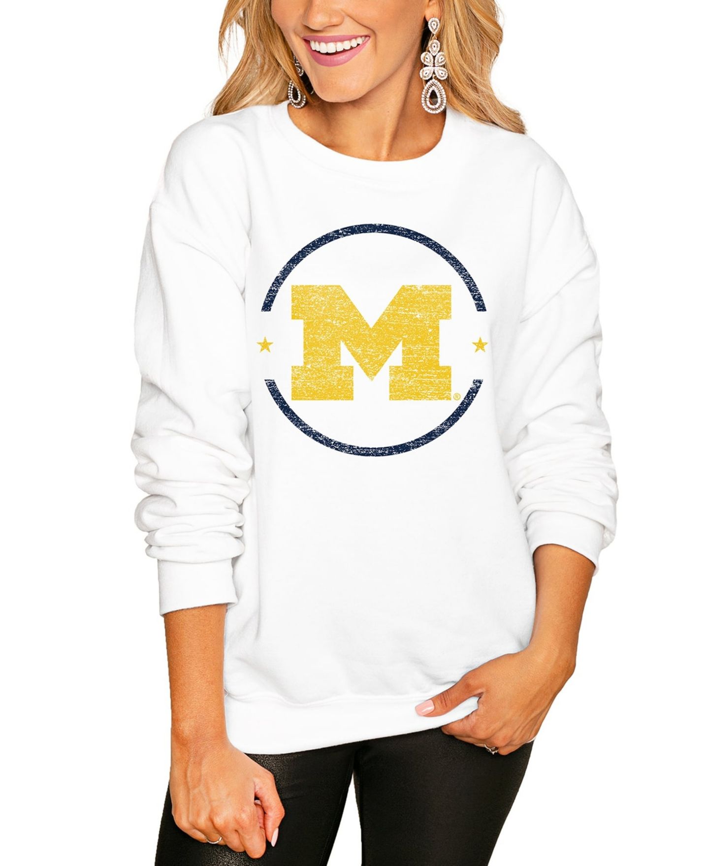 Женская толстовка Gameday Couture White Michigan Wolverines End Zone Oversized — фото 1