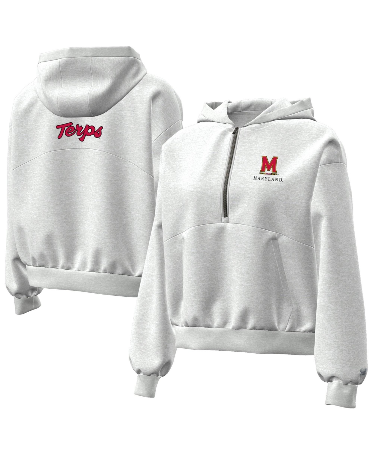 Under Armour Women's Heather Gray Maryland Terrapins Icon Fleece Half-Zip Hoodie - Heather Gray