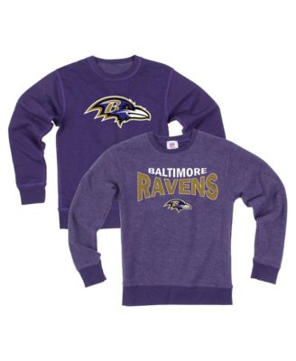 Big Boys' and Girls' Purple Baltimore Ravens Reversible Fleece Sweatshirt