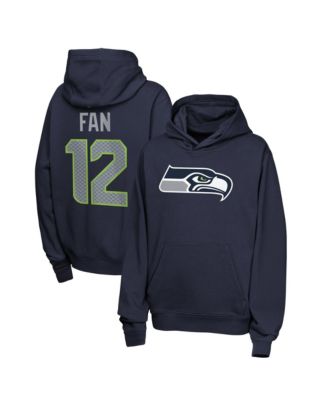 Big Boys' and Girls' Fan 12 College Navy Seattle Seahawks Name & Number Club Fleece Hoodie