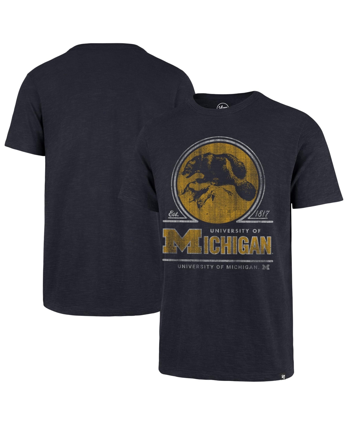 '47 Brand Men's Navy Michigan Wolverines Emblem Mark Scrum T-Shirt - Navy