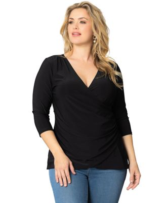 Plus Size Femme Fatale Faux Wrap Top