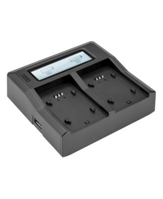 Dual Smart Charger with LCD Screen Base (No Battery Plates Included)