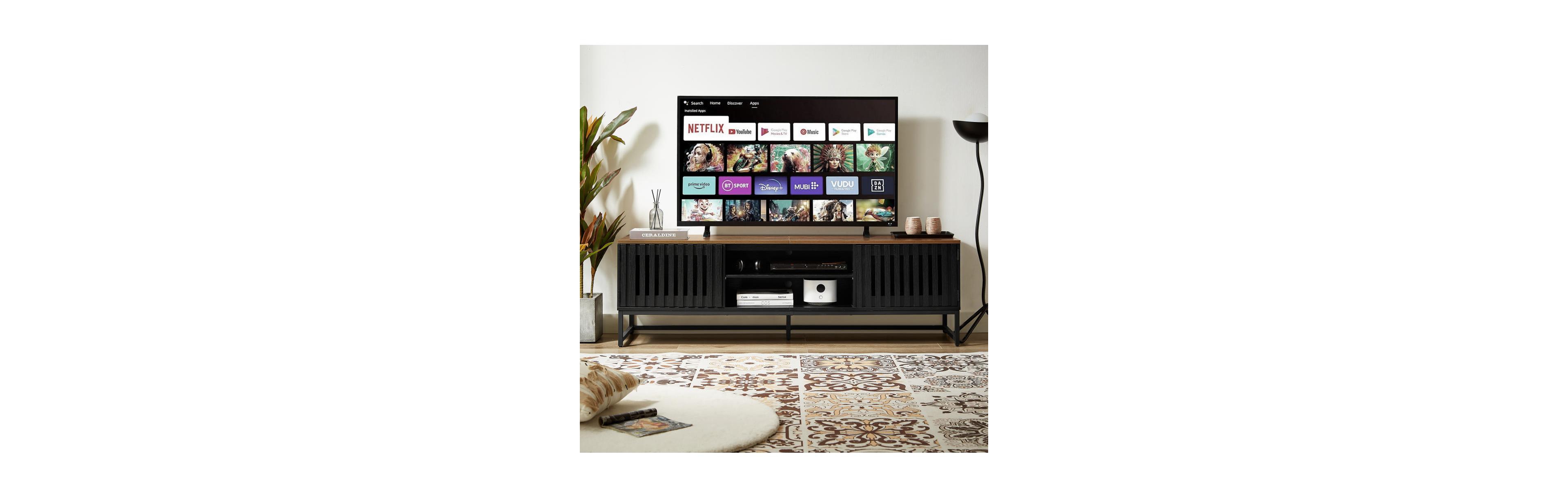 Boyel Living 63 Inch Mid Century Modern Tv Stand , Tv Stand with Storage, Entertainment Center for Living Room Bedroom