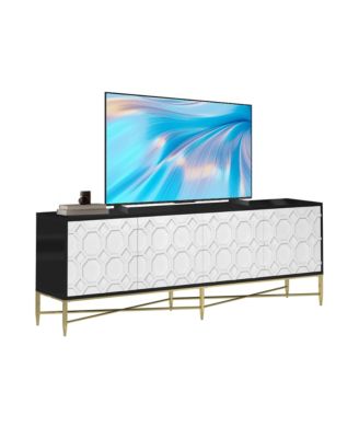 Modern Four Door TV Cabinet with Press Design for Living Room