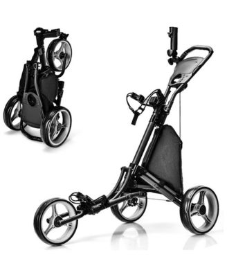 1PC 3 Wheels Folding Golf Push Cart with Storage Bag and Scoreboard, for Indoor or Outdoor Sports Training and Recreation
