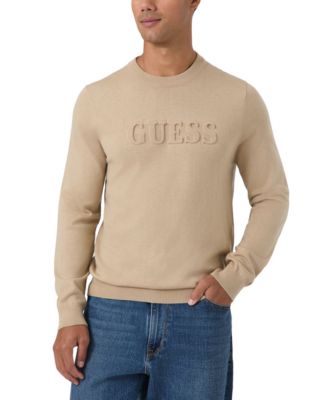 Men's Myles Crewneck Embossed Logo Long-Sleeve Sweater