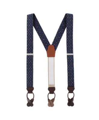 Men's Dapper Christmas Neat Patterned Silk Novelty Button End Suspenders