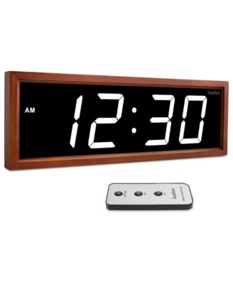 18" LED Display Auto-Dimming Remote Control Wall Clock
