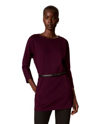 Women's Boat Neck 3/4-Sleeve Compression Tunic