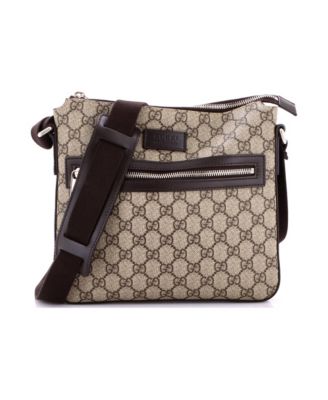 Medium Front Zip Messenger GG Coated Canvas
